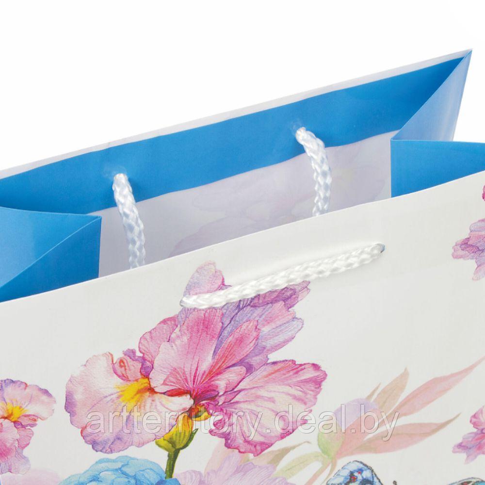 Пакет подарочный 17,8x9,8x22,9 см, "Бабочка на цветке", ламинированный - фото 4 - id-p205564036