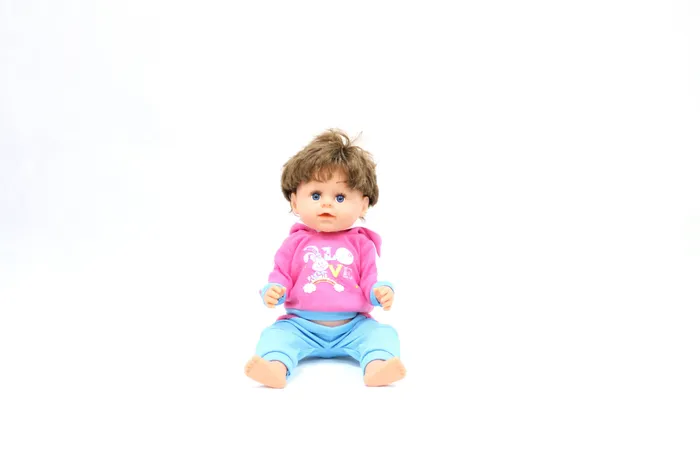 Кукла пупс 45 см шарнирная с аксессуарами:бутылочка,расческа, тарелочка с ложечкой, горшочек, подгузник BLB001 - фото 3 - id-p205570997