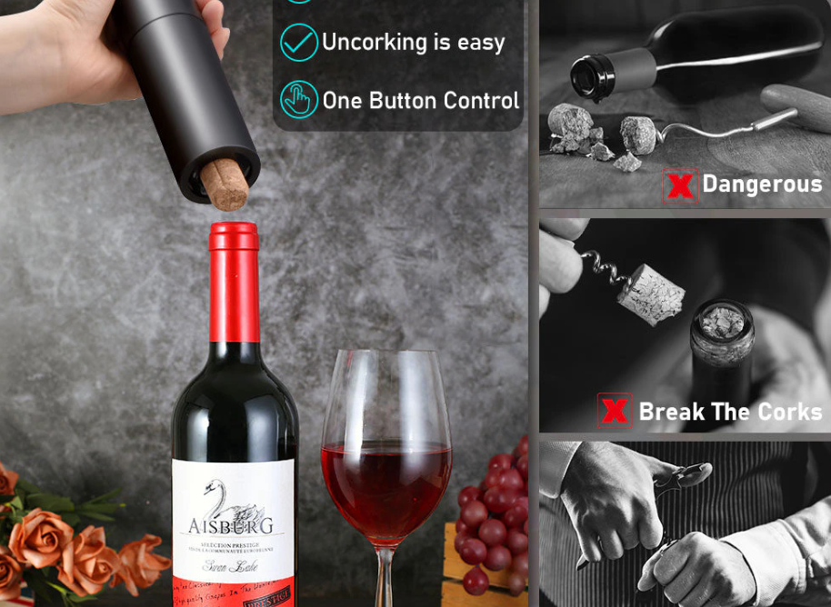 Электрический штопор для вина Electric wine opener 19 см. - фото 4 - id-p205579430