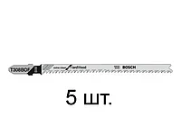 Пилка лобз. по дереву T308BOF (5 шт.) BOSCH (пропил криволинейный, тонкий, для точного реза, в т.ч. в твердой