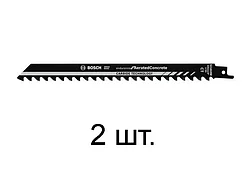 Пилка сабельная по газосиликату S1141НМ (2 шт.) BOSCH (пропил прямой, грубый, Carbide Technology, шлифованные