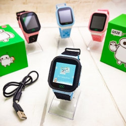Детские GPS часы (умные часы) Smart Baby Watch Q528 Черные с голубым