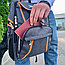 Спортивный стильный рюкзак OMASKA с USB / термо / непромокаемое отделение Серый, фото 2