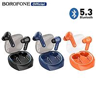 Беспроводные наушники Borofone BW37 TWS c режимом ENC цвет: синий, оранжевый, черный NEW 2023!!!