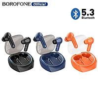 Беспроводные наушники Borofone BW37 TWS c режимом ENC цвет: синий, оранжевый, черный   NEW !!!