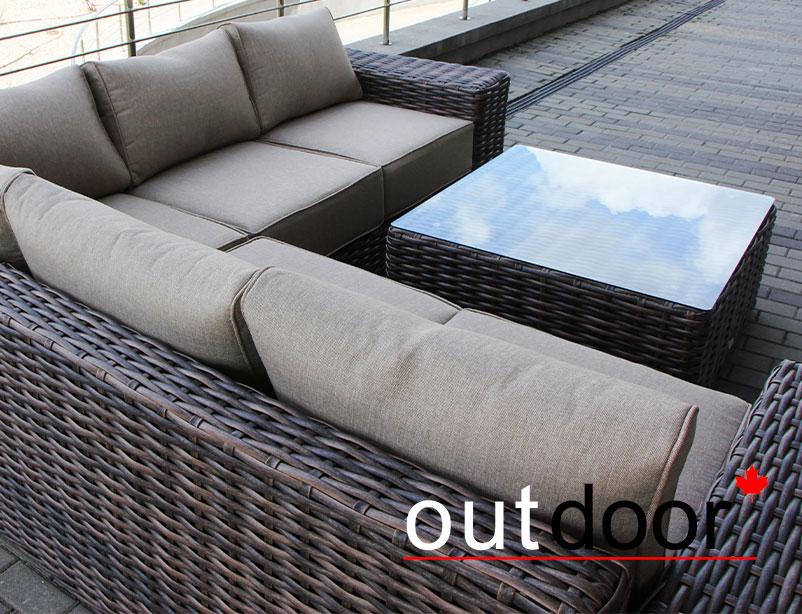 Комплект мебели из ротанга OUTDOOR Санторини, широкое плетение, коричневый - фото 4 - id-p205588964