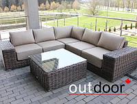 Комплект мебели из ротанга OUTDOOR Санторини, широкое плетение, коричневый