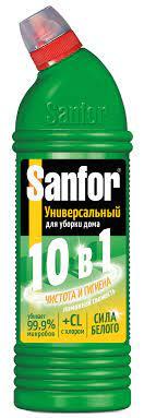 Средство чистящее дезинфицирующее SANFOR УНИВЕРСАЛ Лимонная свежесть, 750 мл (Шаранговича 25)