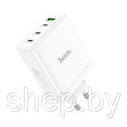 Сетевое зарядное устройство Hoco N31 (3 USB Type-C PD100W +USB QC3.0) цвет: белый
