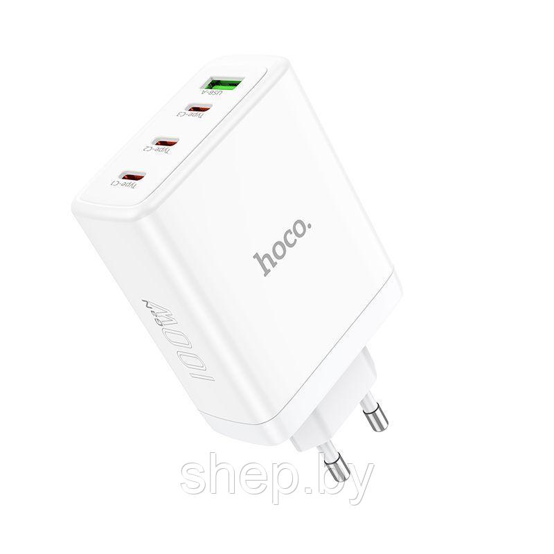 Сетевое зарядное устройство Hoco N31 (3 USB Type-C PD100W +USB QC3.0) цвет: белый - фото 1 - id-p205589760