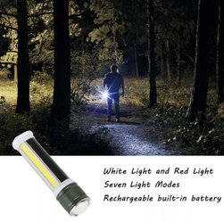 Ручной аккумуляторный фонарь Rotating Zoom Flashlight 128 LED боковая световая СОВ панель  функционал Power