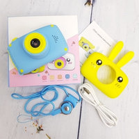 NEW design Детский фотоаппарат Zup Childrens Fun Camera со встроенной памятью и играми Заяц Голубой корпус