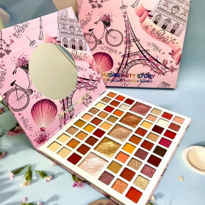 Палетка теней с зеркалом для макияжа глаз Hudabeauty story (54 оттенков теней 5 хайлайтеров и скульпторов)