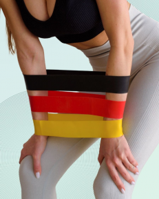 Спортивная резинка для фитнеса, йоги, пилатеса / тонизирующая лента-эспандер из латекса Sweat Shaper Toning - фото 1 - id-p151859611