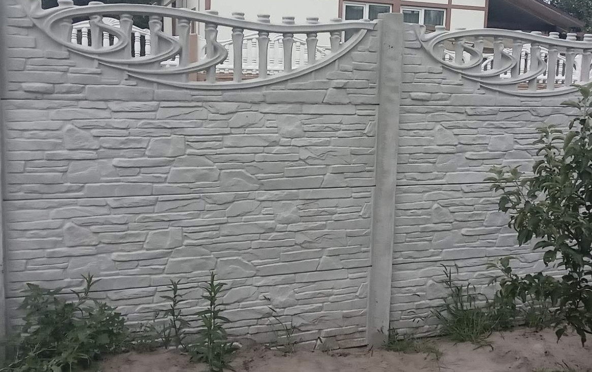 Железобетонный забор глянцевый "Песчаник"