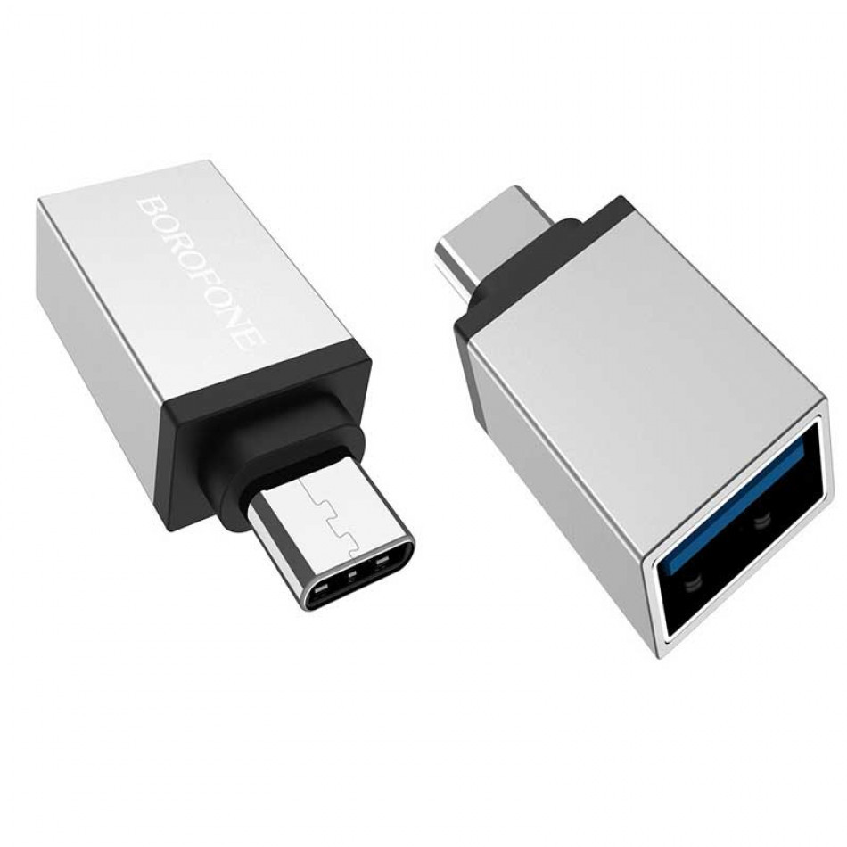 Переходник Type-C-USB 3.0 Borofone BV3 Type-c OTG (папа-мама) - фото 3 - id-p106000826