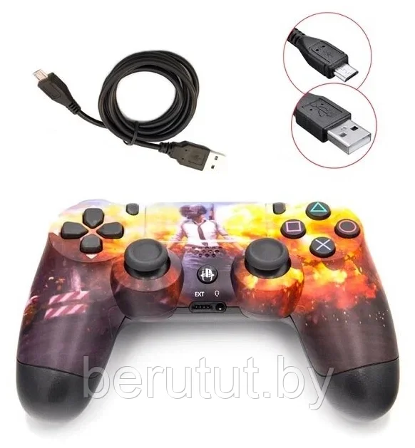 Геймпад - джойстик для PS4 беспроводной DualShock 4 Wireless Controller (PUBG) - фото 2 - id-p205618424