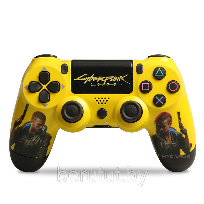 Геймпад - джойстик для PS4 беспроводной DualShock 4 Wireless Controller (Cyberpunk) - фото 1 - id-p205626716