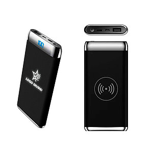 Внешний аккумулятор Wolfrock с беспроводной зарядкой и soft-touch покрытием, 10000 mAh