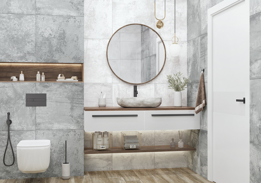 Матовый керамогранит Alma Ceramica Cemento Серый 570х570