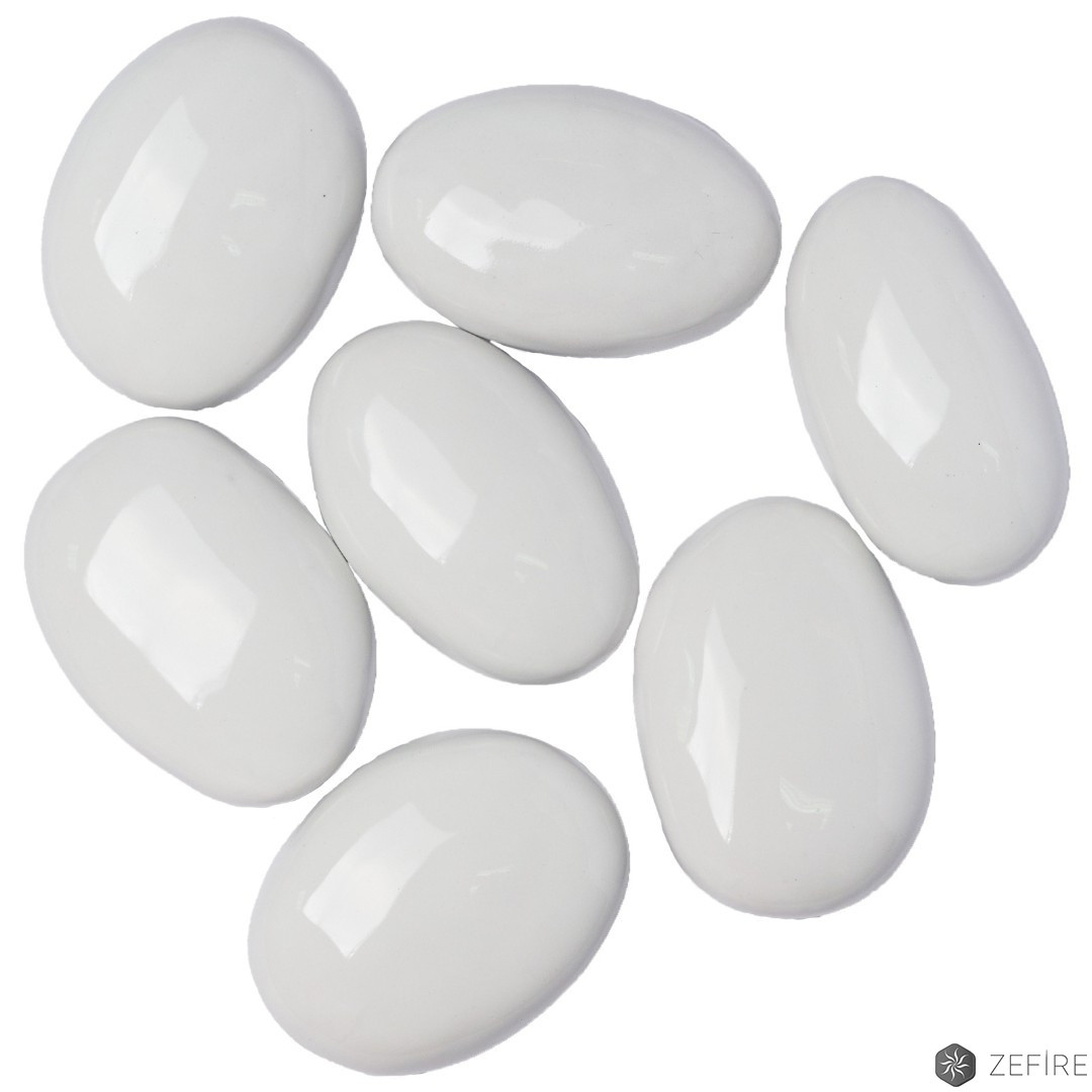 Декоративные керамические камни ZeFire белые - 7 шт