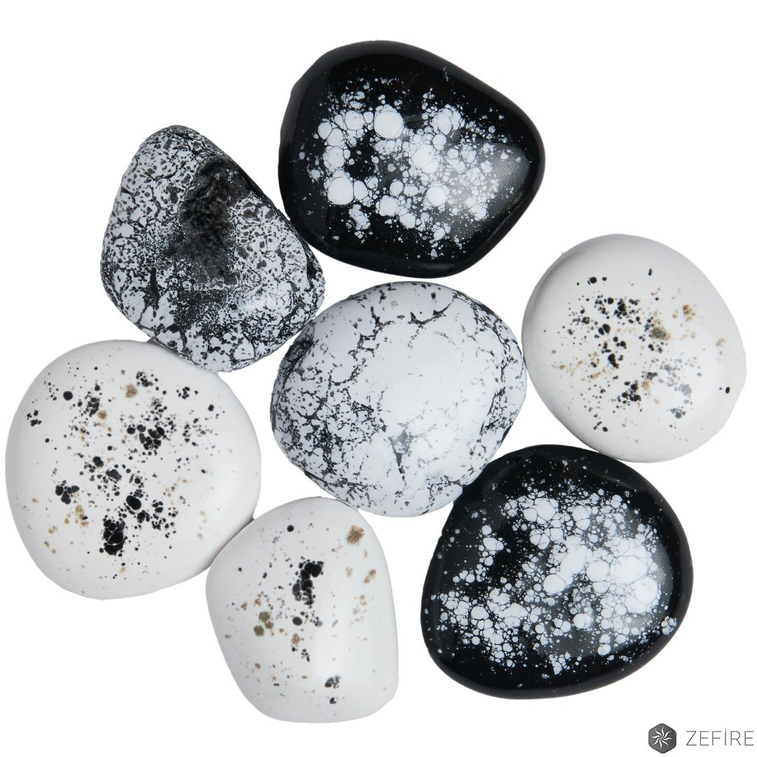 Камни ZeFire черно-бело-серые - 7 шт - фото 1 - id-p205646336