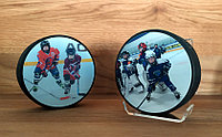 Печать на хоккейных шайбах фото, логотипов
