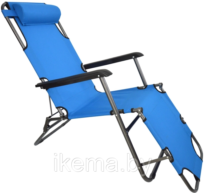 Кресло-шезлонг складное 153*60*79 см., цвет: голубой (HY-8007) - фото 3 - id-p125060053