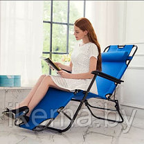 Кресло-шезлонг складное 153*60*79 см., цвет: голубой (HY-8007), фото 3