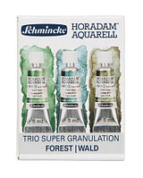 Набор акварельных красок HORADAM Supergranulation Trio Forest, 3 цвета x 5 мл