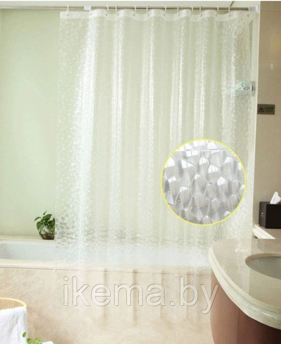 Штора для ванной и душа прозрачная 180*200 см. (BM06) - фото 6 - id-p115969880