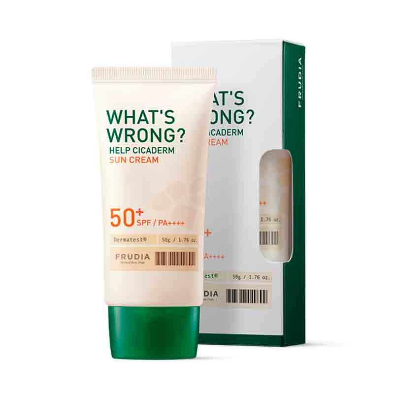 Frudia What's Wrong Help Cicaderm Sun Cream SPF50+ PA++++ Успокаивающий солнцезащитный крем с центеллой 50ml