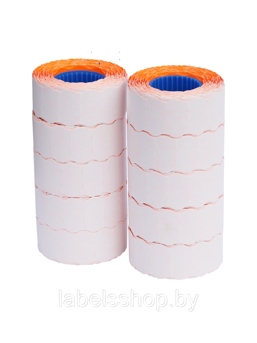 Этикет-лента 10 рулонов, размер 22x12, тип волна, материал бумага, цвет оранжевый, 800 этикеток в рулоне