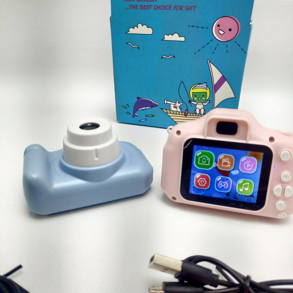 Детский цифровой мини фотоаппарат Summer Vacation (фото, видео, 5 встроенных игр). Дефект коробки Розовый - фото 8 - id-p205690683