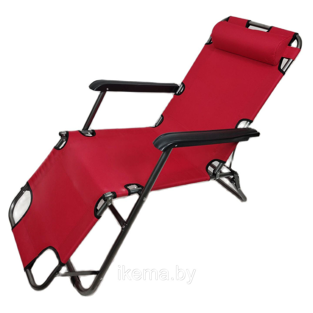 Кресло-шезлонг складное 153*60*79 см., цвет: красный (HY-8007) - фото 4 - id-p125063348
