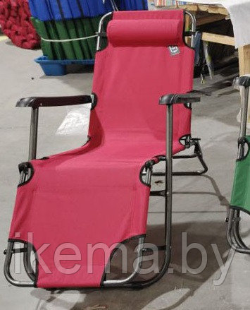 Кресло-шезлонг складное 153*60*79 см., цвет: красный (HY-8007) - фото 6 - id-p125063348