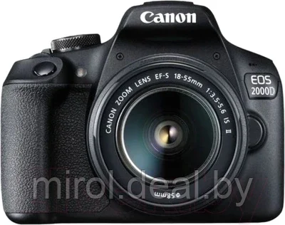 Зеркальный фотоаппарат Canon EOS 2000D Kit EF-S 18-55mm IS II / 2728C003 - фото 1 - id-p205697042