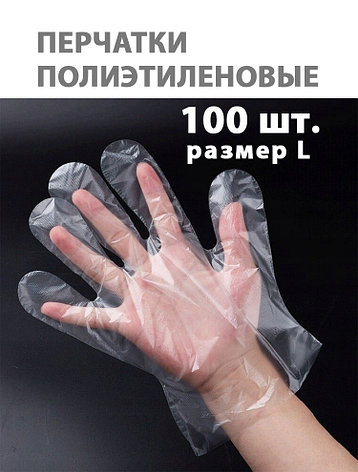 Перчатки одноразовые полиэтиленовые L (100 шт/упак), фото 2