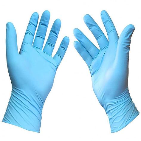 Перчатки нитриловые неопудренные, L, голубые (100 шт/упак), фото 2