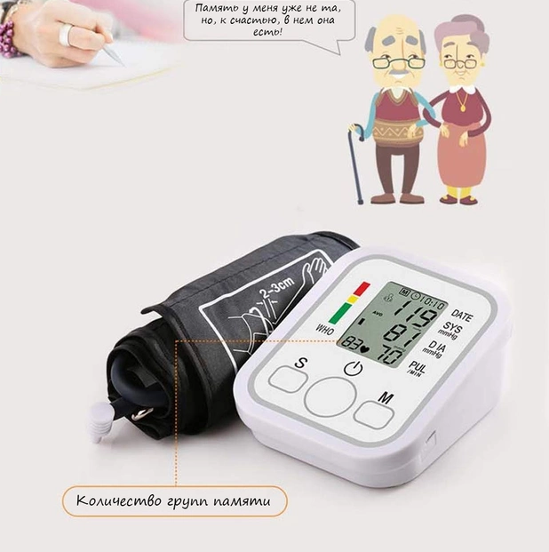 Автоматический электронный тонометр Electronic Blood pressure monitor с индикатором уровня аритмии - фото 6 - id-p205702117