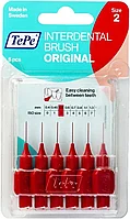 Зубной ершик TePe IDB ( interdental brush) №2, диаметр спиральки 0,5 мм, 6 штук в блистре