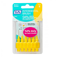 Зубной ершик TePe IDB ( interdental brush) № 4, диаметр спиральки 0,7 мм, 6 штук в блистре