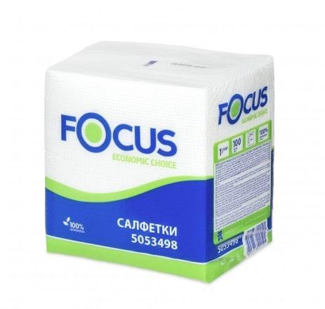 Салфетки бумажные FOCUS ECO 20*24 см, белые (100шт/уп), фото 2