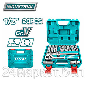 Набор трещотка с головками Total THT121201 (20 предметов)