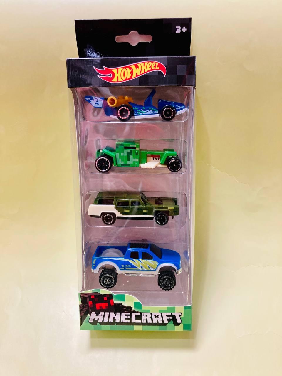 Набор машинок Hot Wheel Minecraft (Хот Вилс Майнкрафт), 4 машинки, аналог Hot Wheels - фото 2 - id-p201592093