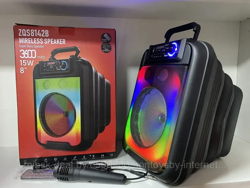 Портативная колонка с микрофоном SUPER BASS ZQS8142B