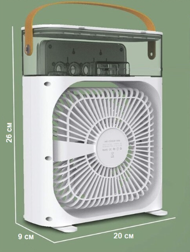 Мини кондиционер / вентилятор настольный, Air Cooler Fan c LED подсветкой и увлажнителем. 3 скорости - фото 5 - id-p205703814