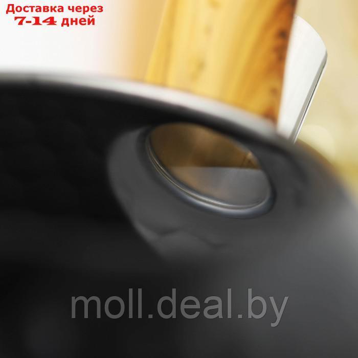 Чайник со свистком Magistro Heat, 3 л, ТРС, индукция, ручка soft-touch, цвет чёрный - фото 10 - id-p205668266