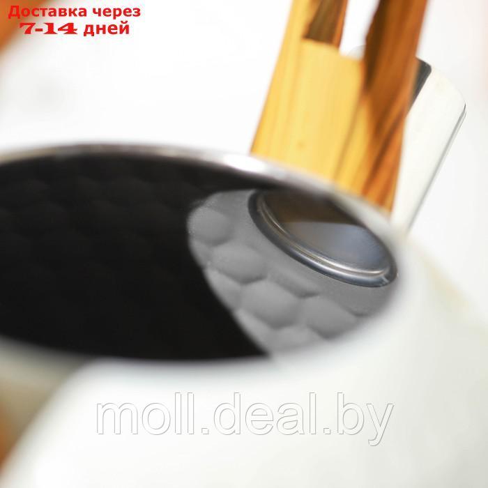 Чайник со свистком Magistro Heat, 3 л, ТРС, индукция, ручка soft-touch, цвет белый - фото 10 - id-p205668280
