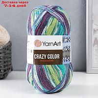 Пряжа "Crazy color" 25% шерсть, 75% акрил 260м/100гр (178 лимон-фиолет)